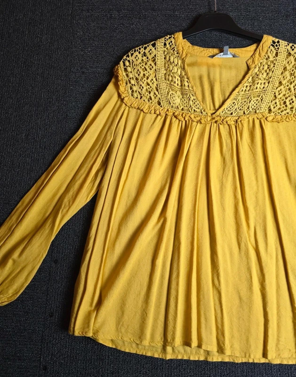 Laura Ashley Blouse Mustard Size 12 Crochet Smart Causal