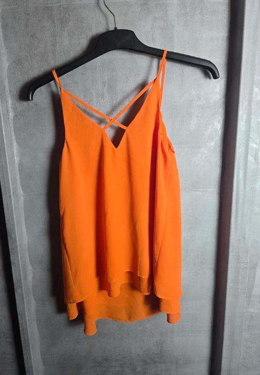 New Look Maternity cami top cross back orange size 8