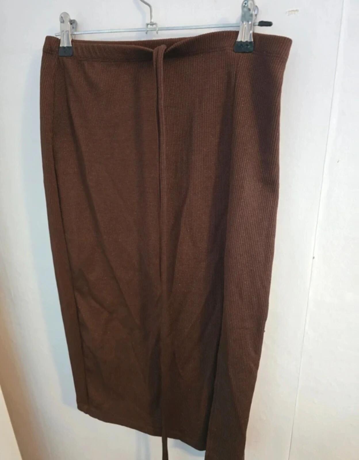 H&M Brown Glitter Bodycon Skirt with Front Slit Size 8