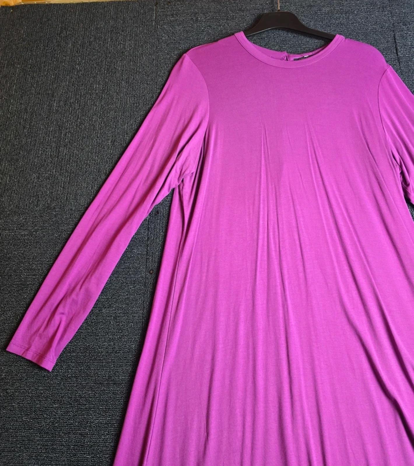 Marks & Spencer Purple Midi Dress Size 16 Long Sleeve NWT