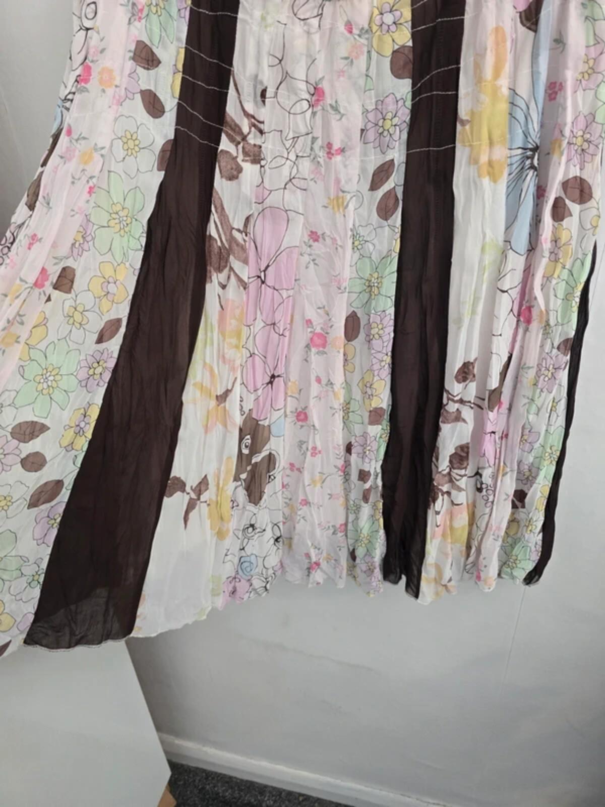 Marks and Spencer Floral Pleated Midi Skirt Size 14 Regular