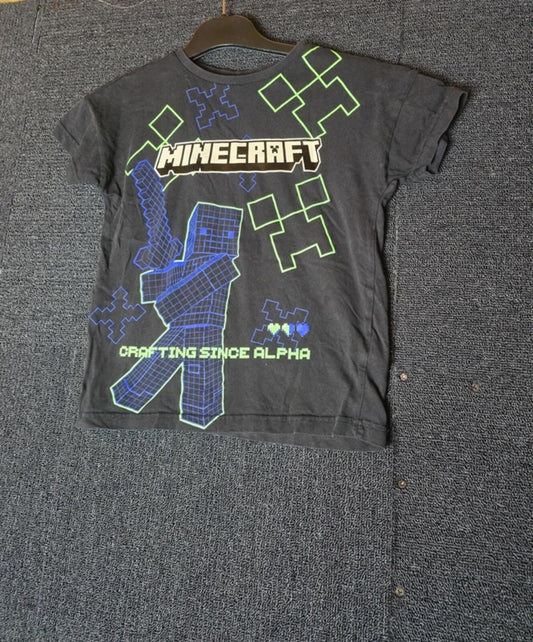 Tu Boys Minecraft short sleeved t-shirt black age 7 years