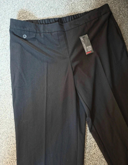 Avenue Women's Black Straight Leg Tummy Control Trousers Size 22 NWT