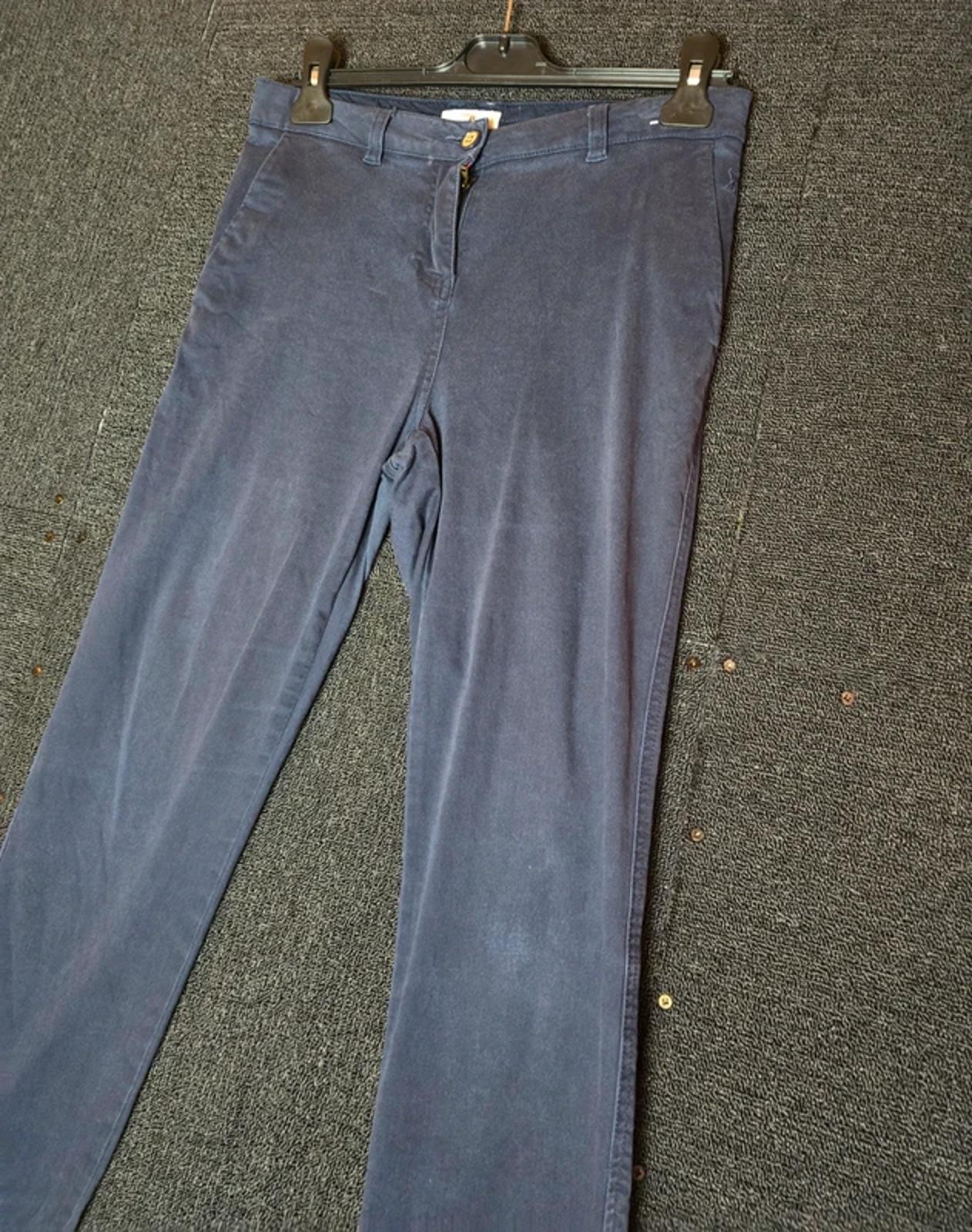Joules navy ankle cropped chino trousers pockets size 10