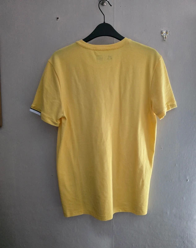 Le Coq Sportif Yannick Noah Yellow Short Sleeved T-Shirt Men's Size Small