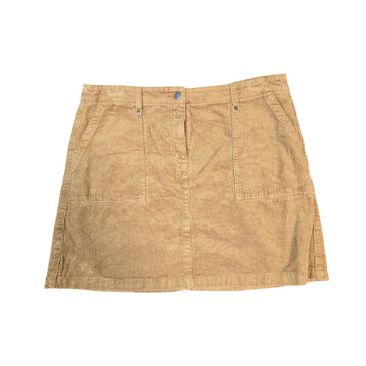 Tan Corduroy Mini Skirt Size 16 Autumn Winter Tu