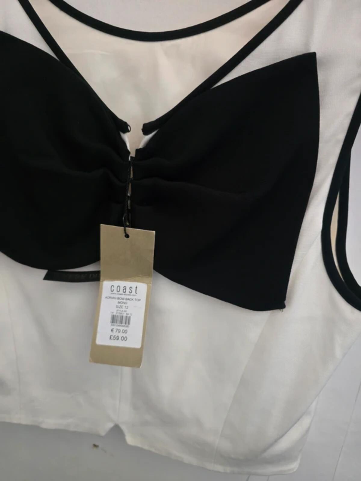Coast 'Adrian' Mono Bow Crop Top Size 12 NWT