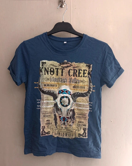 M&S Boys Blue Graphic T-Shirt – Age 9–10 Years
