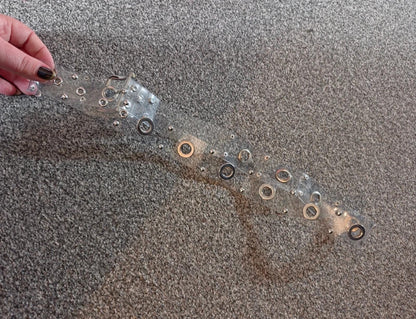 Clear Transparent Silver Eyelet Studded Belt 93cm Y2K Style
