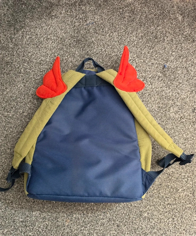 George Green Fleeced Dragon Kids Character Backpack Zip Pocket