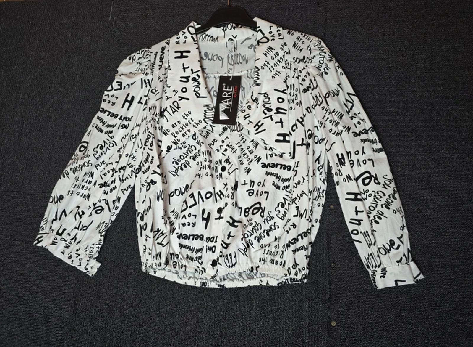 Yare By CSM Shirt White & Black Small Size 8/10 Print Crop New