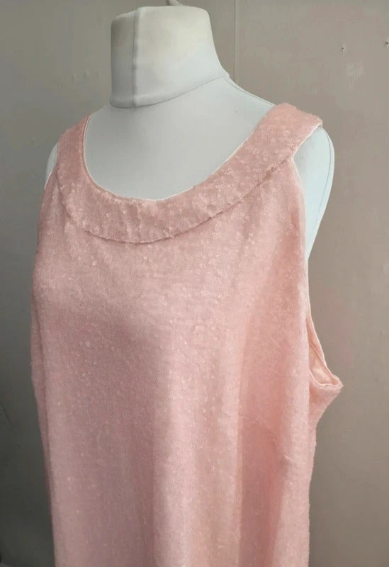 Simply Be Light Pink Sequin Sleeveless Lined Midi Party Dress Size 30