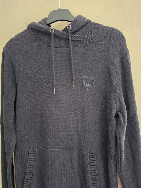 Firetrap Men's Navy Blue Long-Sleeved Knit Hoodie Size S
