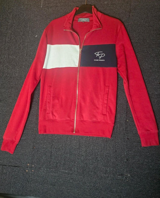 Comfy Primark Men's Zip Up Jumper Size XS Red White