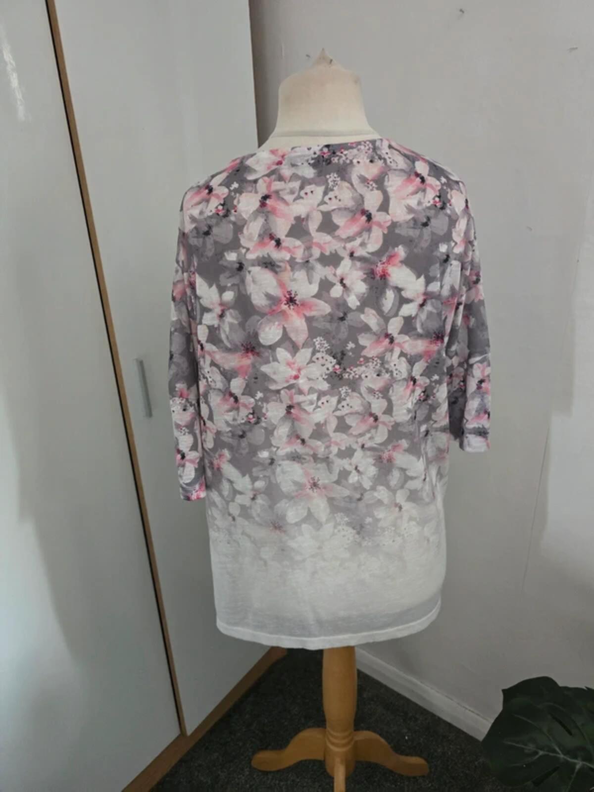 RJR John Rocha Sheer Floral Open Cardigan Size 14
