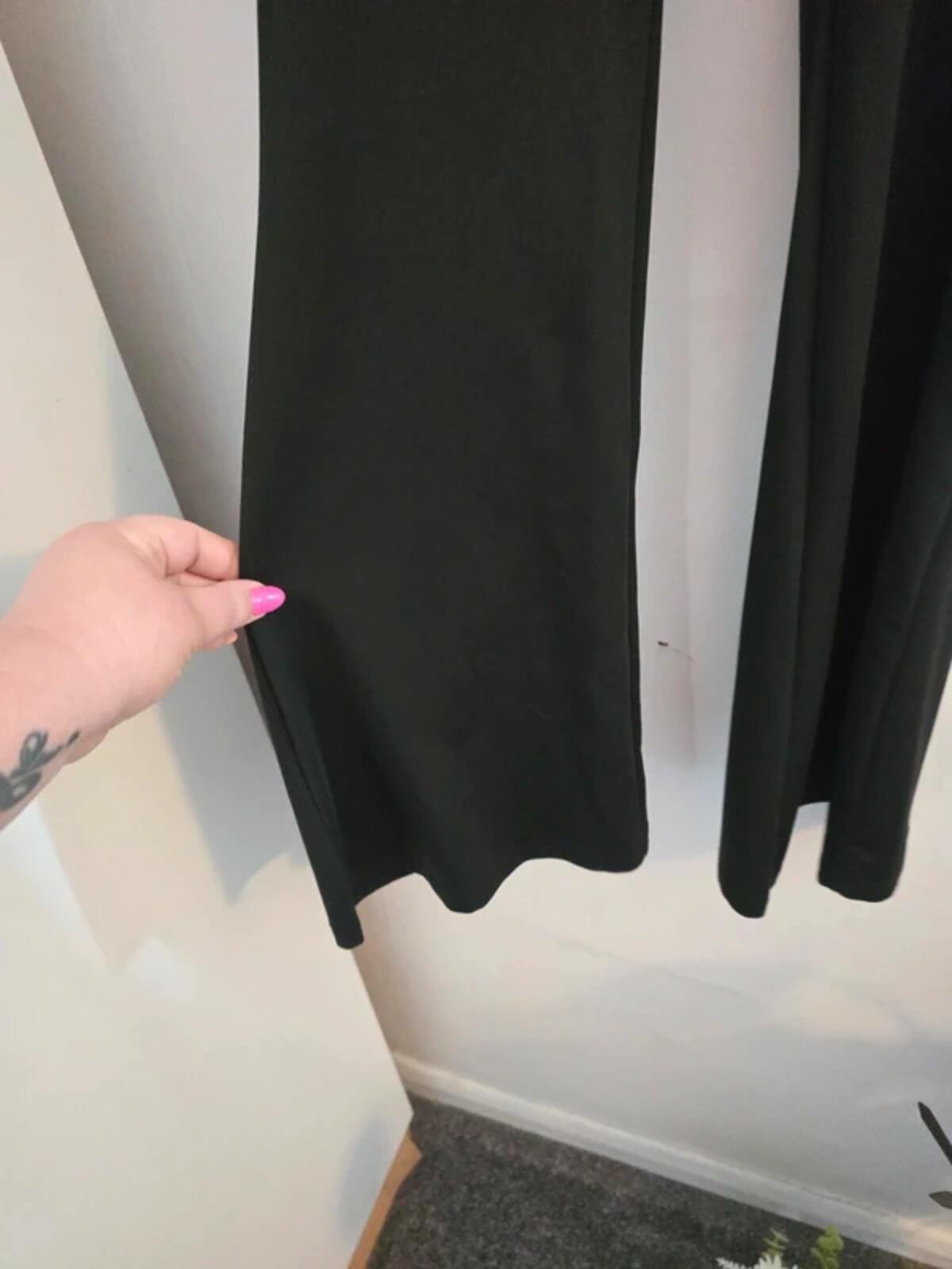 Shein Ladies Black Bodycon Flared Trousers Size L Size 10-12