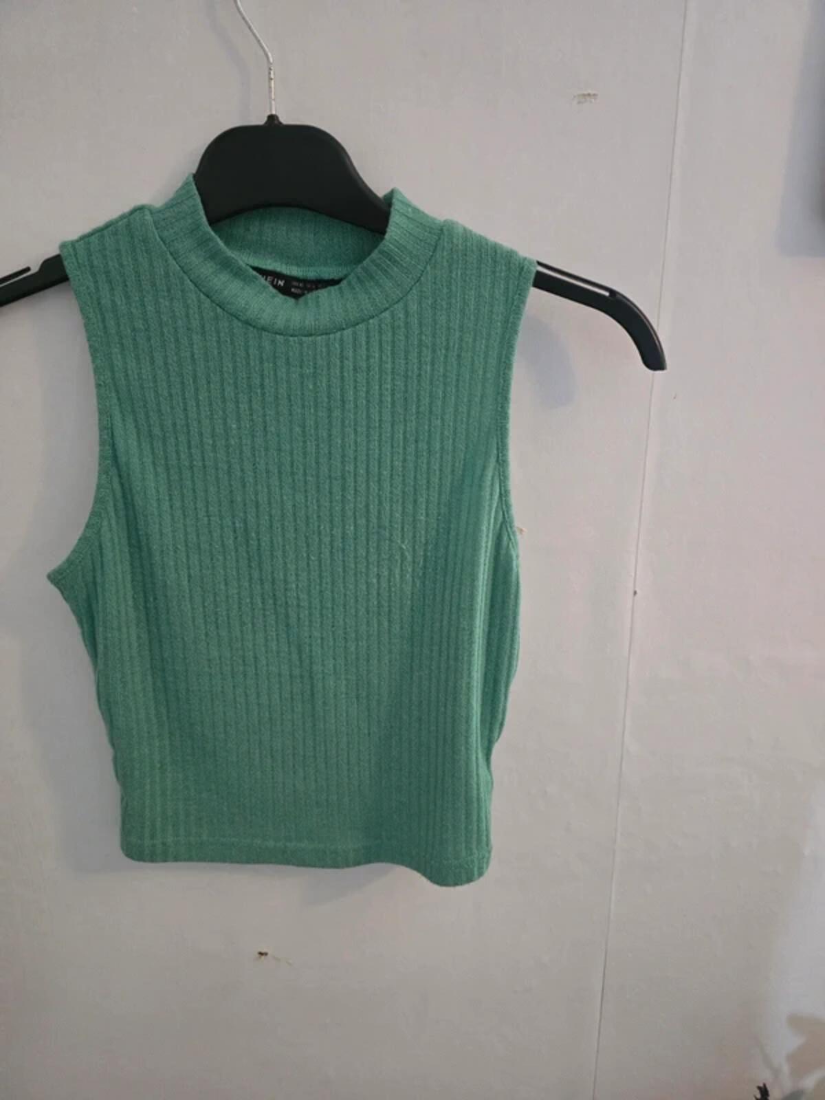 SHEIN Green Cropped Sleeveless Top - Size 6-8