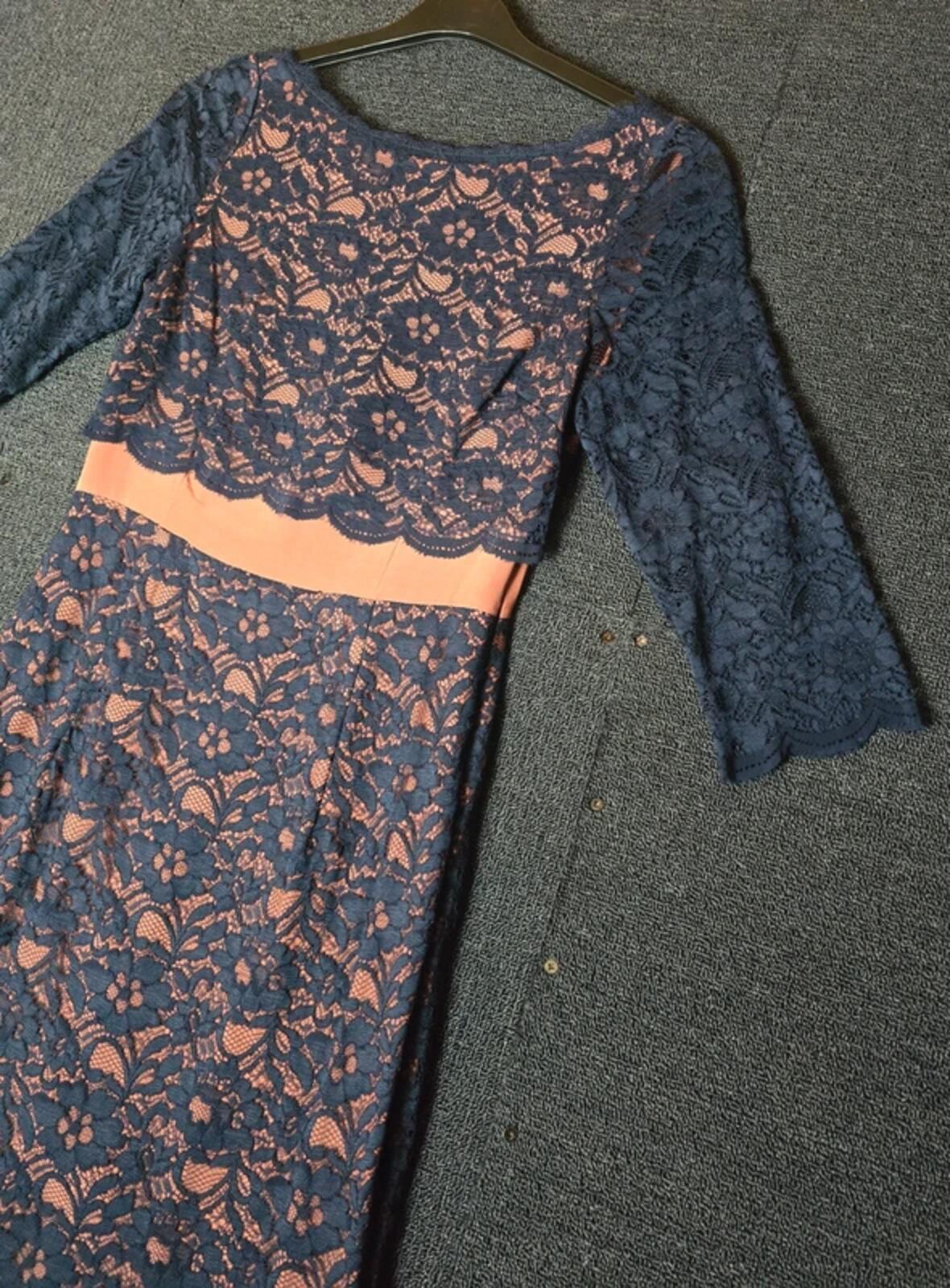 Boden navy & beige lace dress NWT size 10 Sheer