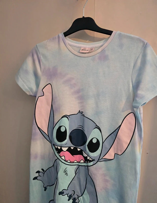 Primark Disney Lilo & Stitch Blue & Purple Tie Dye Nightie Size 11-12 Years