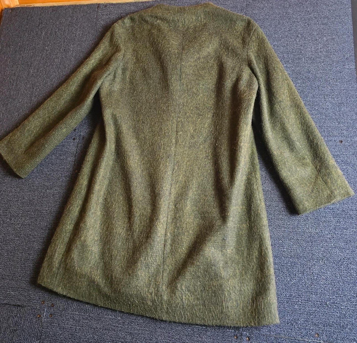 St Michael Marks & Spencer Vintage Wool Jacket Green Mid Length 80s 90s