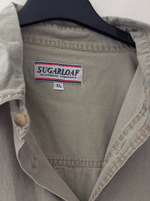 Sugarloaf Men's Beige Utility Short Sleeve Shirt Size XL