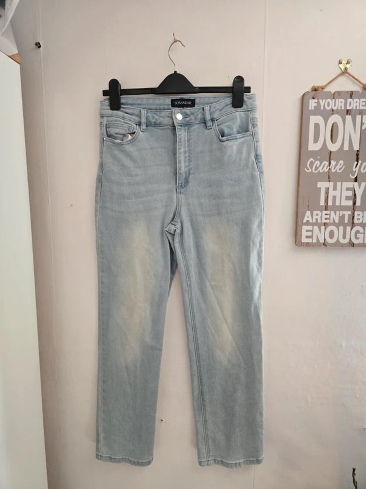 Sosandar Ladies Light Blue Straight Leg Jeans Size 12 Short