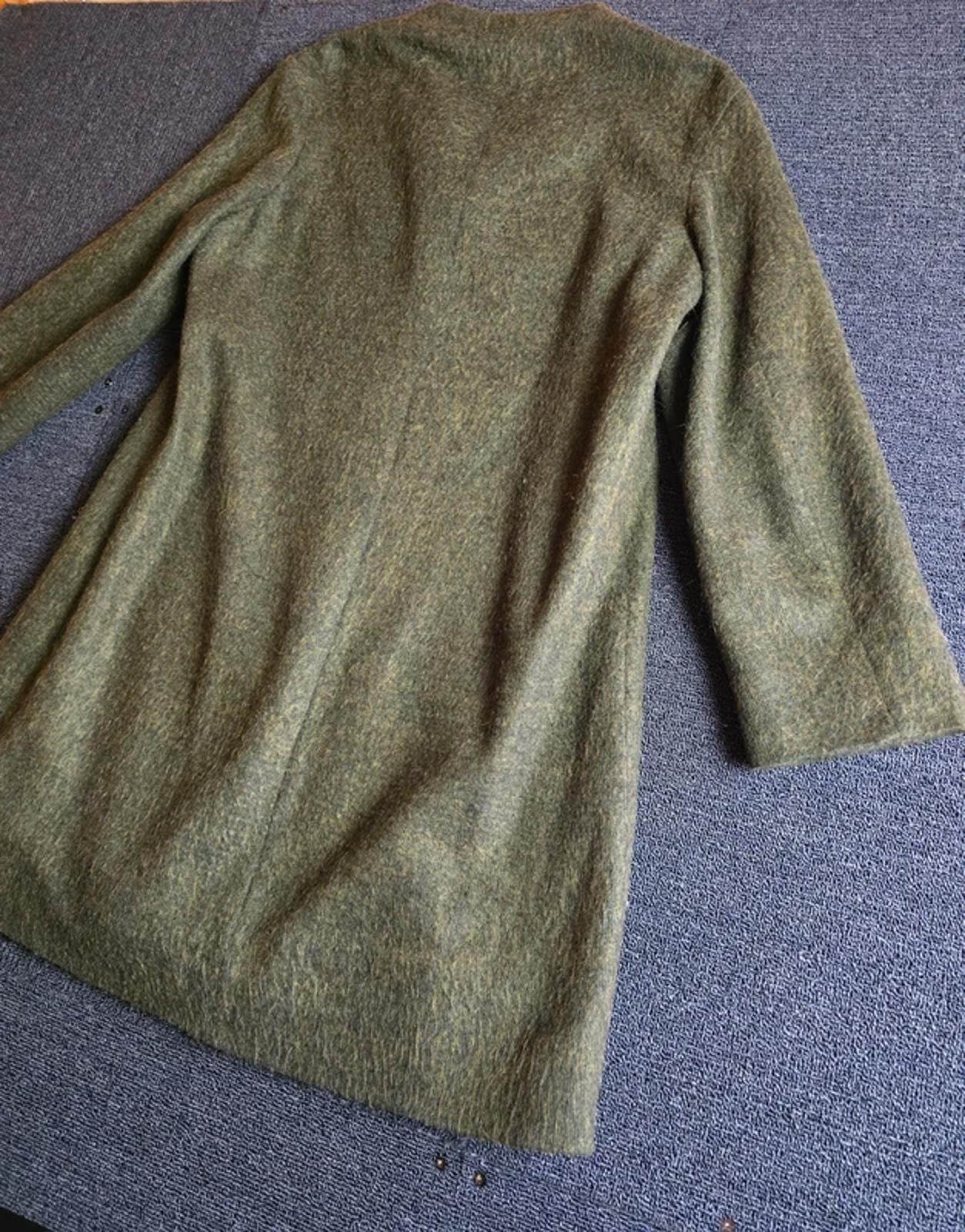 St Michael Marks & Spencer Vintage Wool Jacket Green Mid Length 80s 90s
