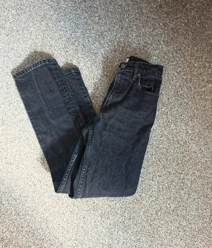 Abercrombie & Fitch The 90s Straight Black High Rise Jeans W23 Short Size 4