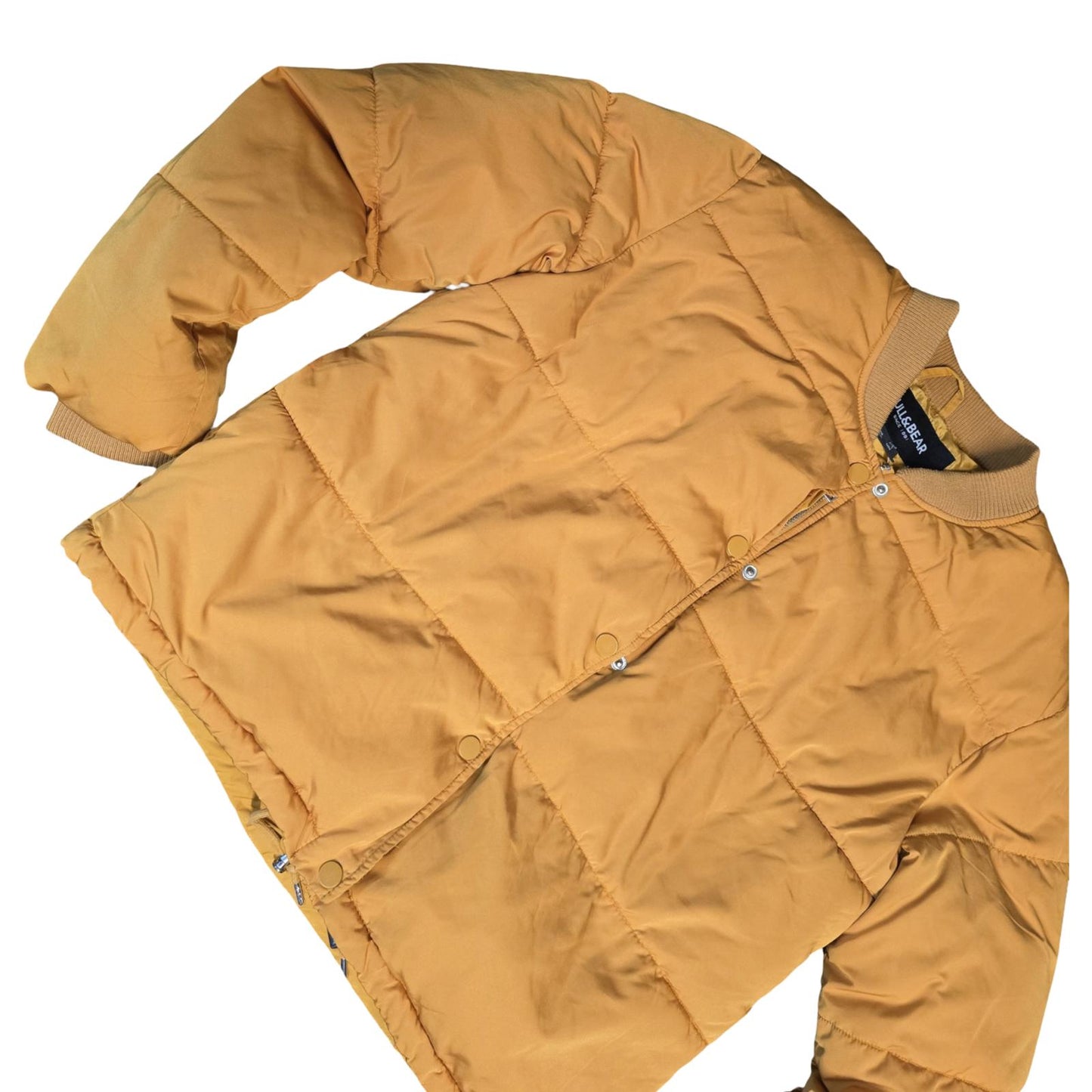 Mustard Puffer Jacket M Size 10/12 Quilted Causal Pull & Bear