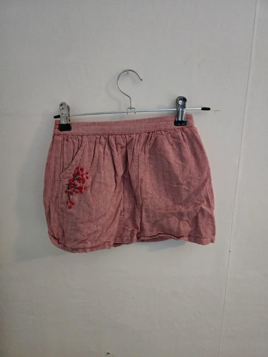 Next Girls Red Embroidered Pom Pom Floral Shorts Age 4-5 Years