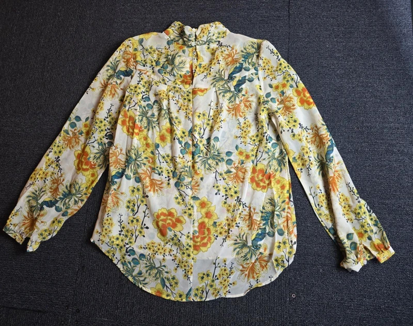 Next Blouse Floral Cream Size 12 Smart Casual
