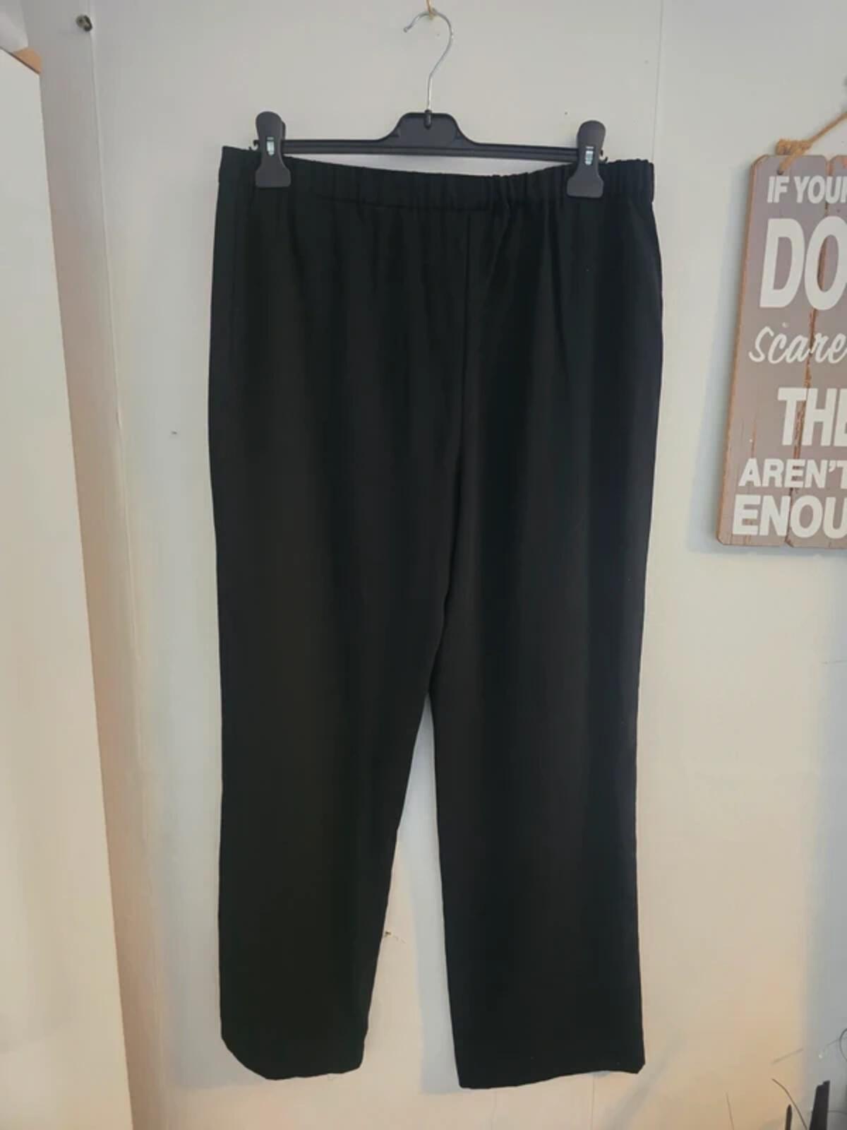 East Black High-Waisted Flared Work Trousers Size 14