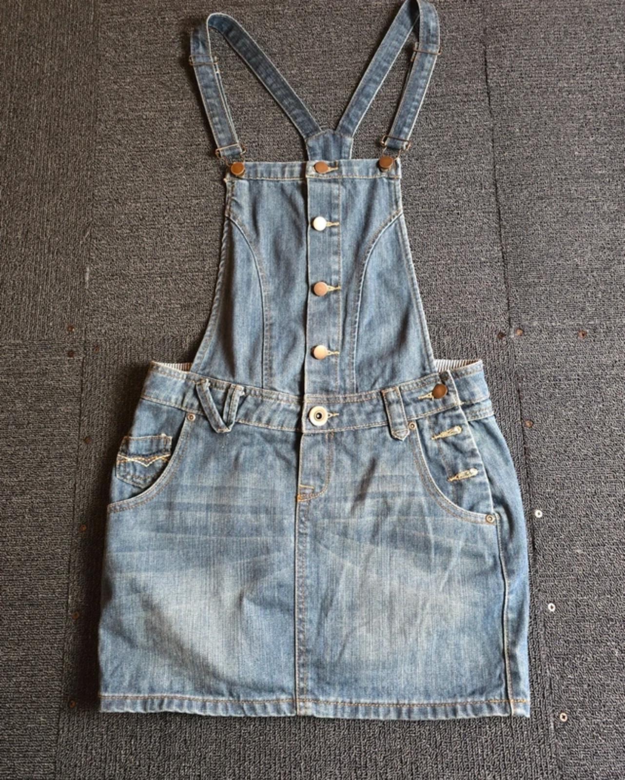 Next Pinafore Dress Denim Blue Size 8 Fits 6/8 Mini Y2k Causal