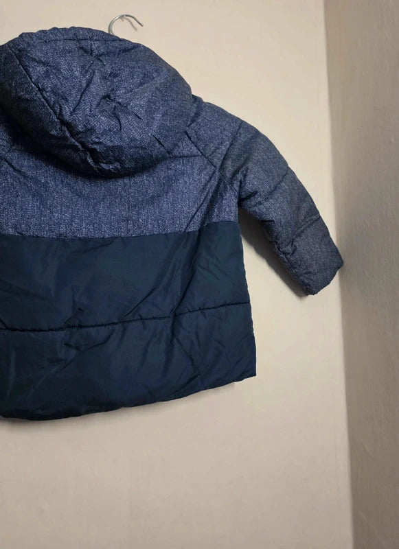 Primark Boys Navy Blue Hooded Puffer Coat Age 3–4 Years