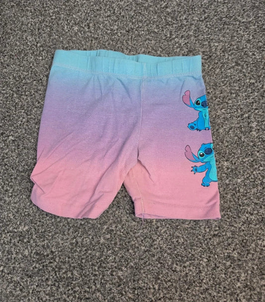 Primark Disney Lilo & Stitch Girls Ombre Pastel Blue Purple Pink Cycling Shorts Age 4-5 Years