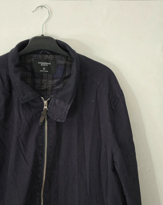 Men's Cedarwood State Black Zip Up Bomber Jacket Size L