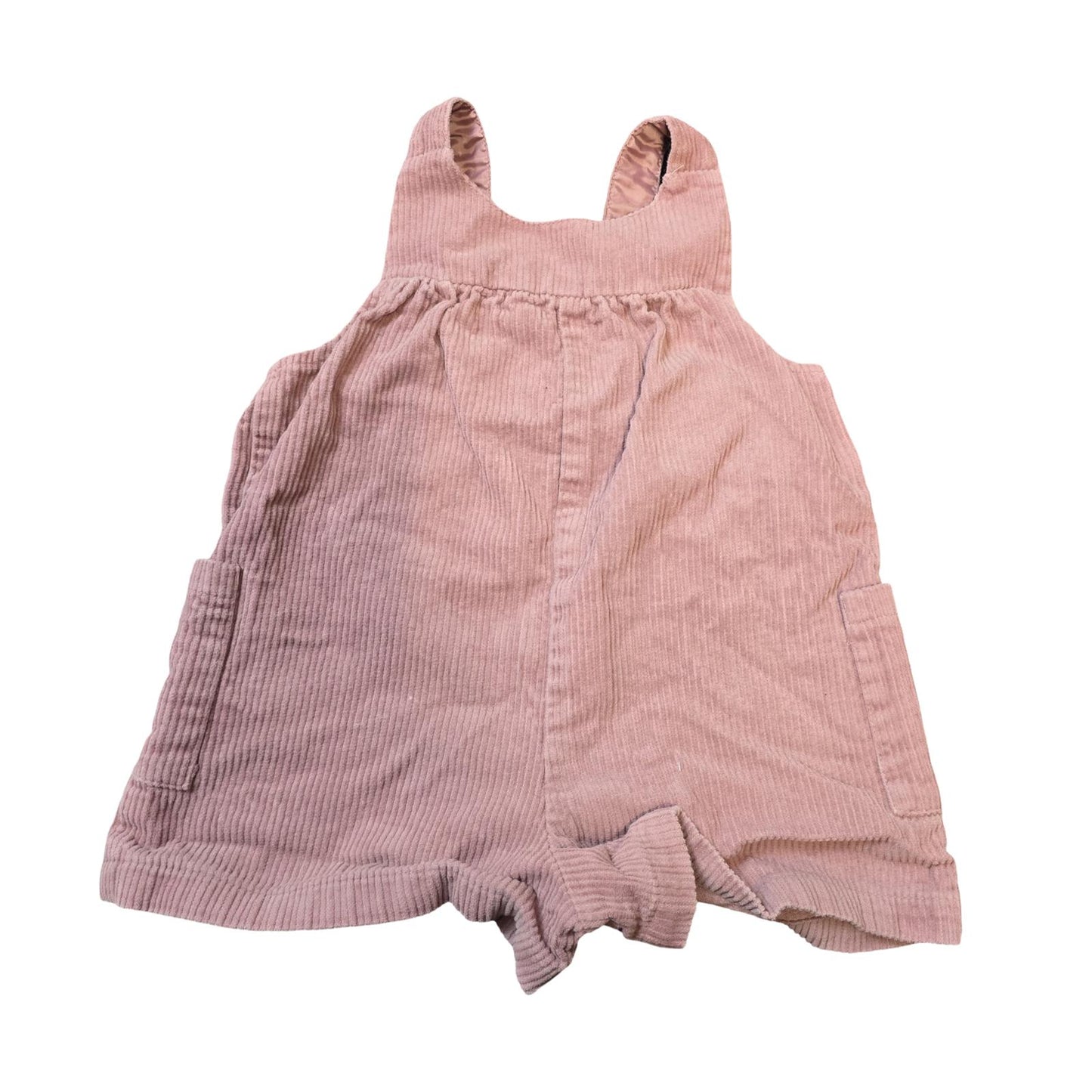 Nutmeg Girls Pink Cord Dungaree Shorts 18–24 Months Cotton