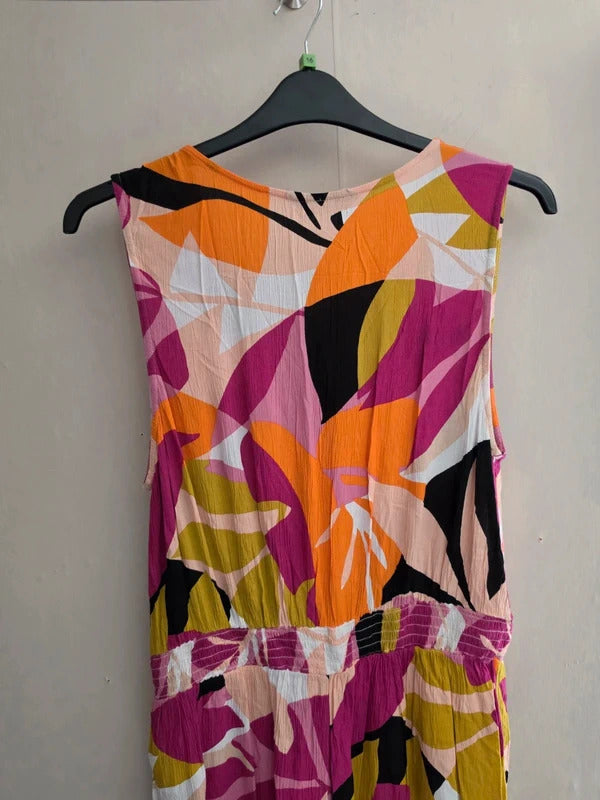 F&F Multicoloured Patterned Sleeveless Playsuit Size Large Size 16–18