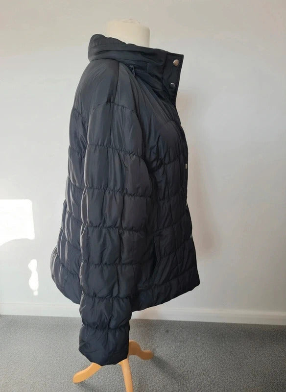 Epilogue Black Puffer Coat Size 18 Quilted Padded Winter Jacket Zip Popper