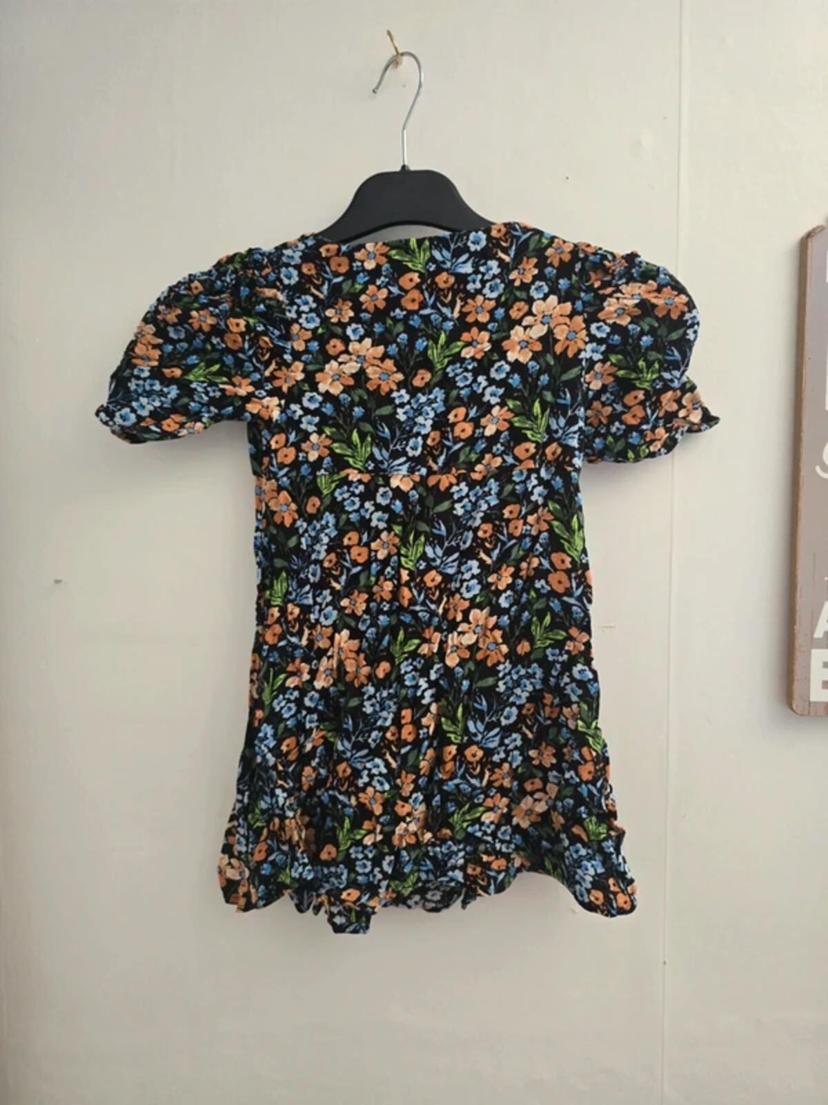 Next Girls Multicoloured Floral Button-Front Flared Summer Dress Age 5 Years