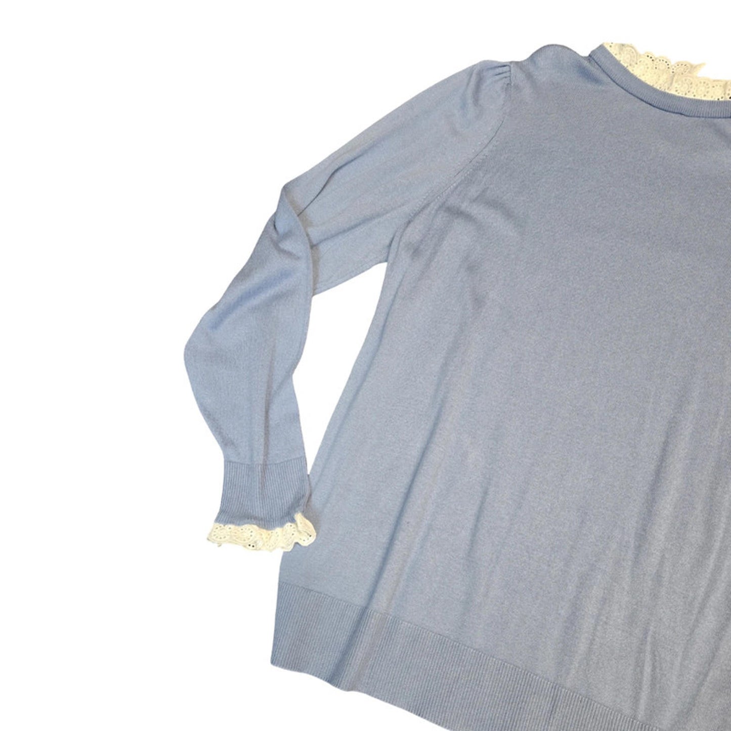 F&F Frill Neck Jumper Light Blue Size 18 Smart Casual Knit