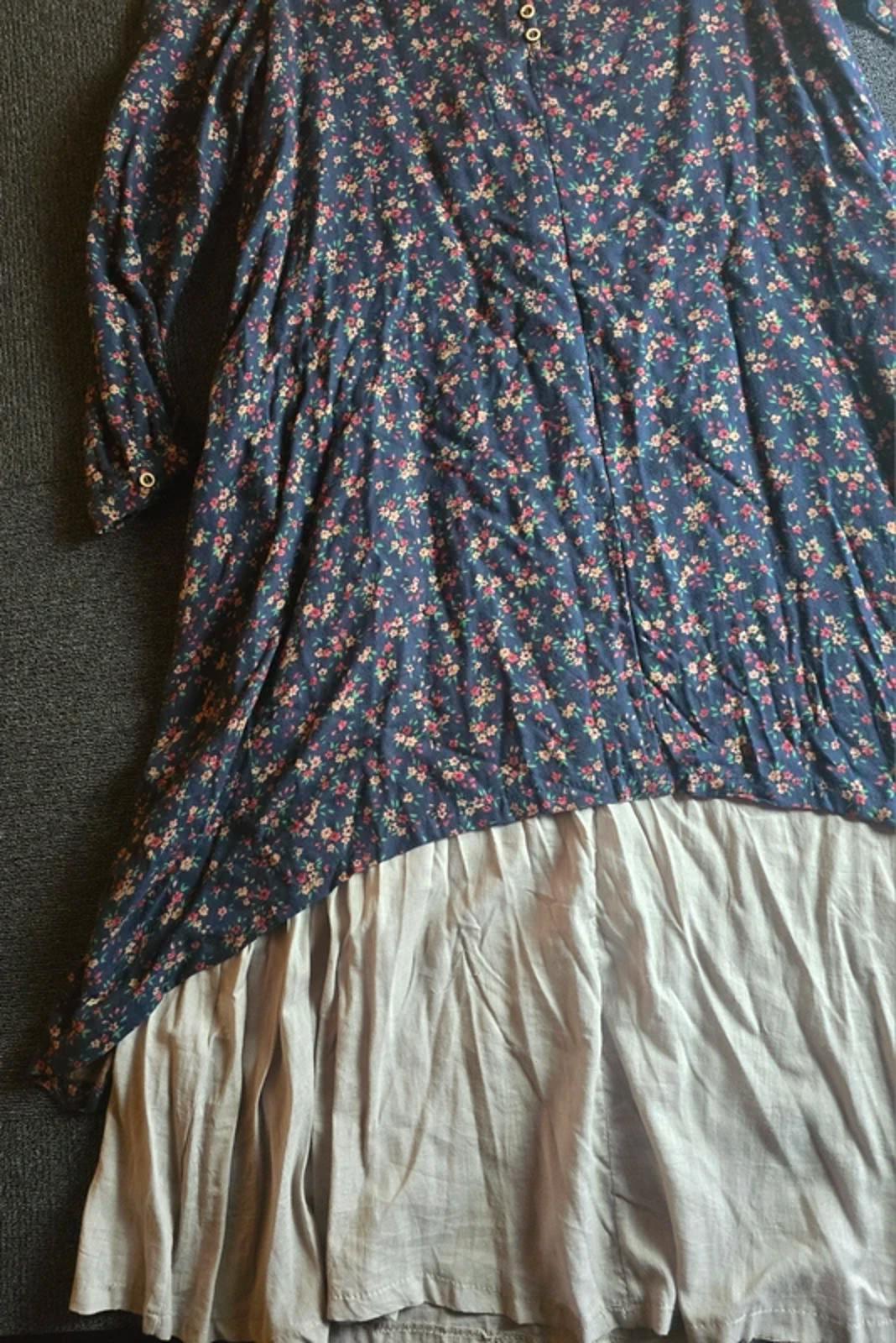 Gracila Maxi Dress Navy Floral M Size 12/14  Oversized Casual Boho Layered