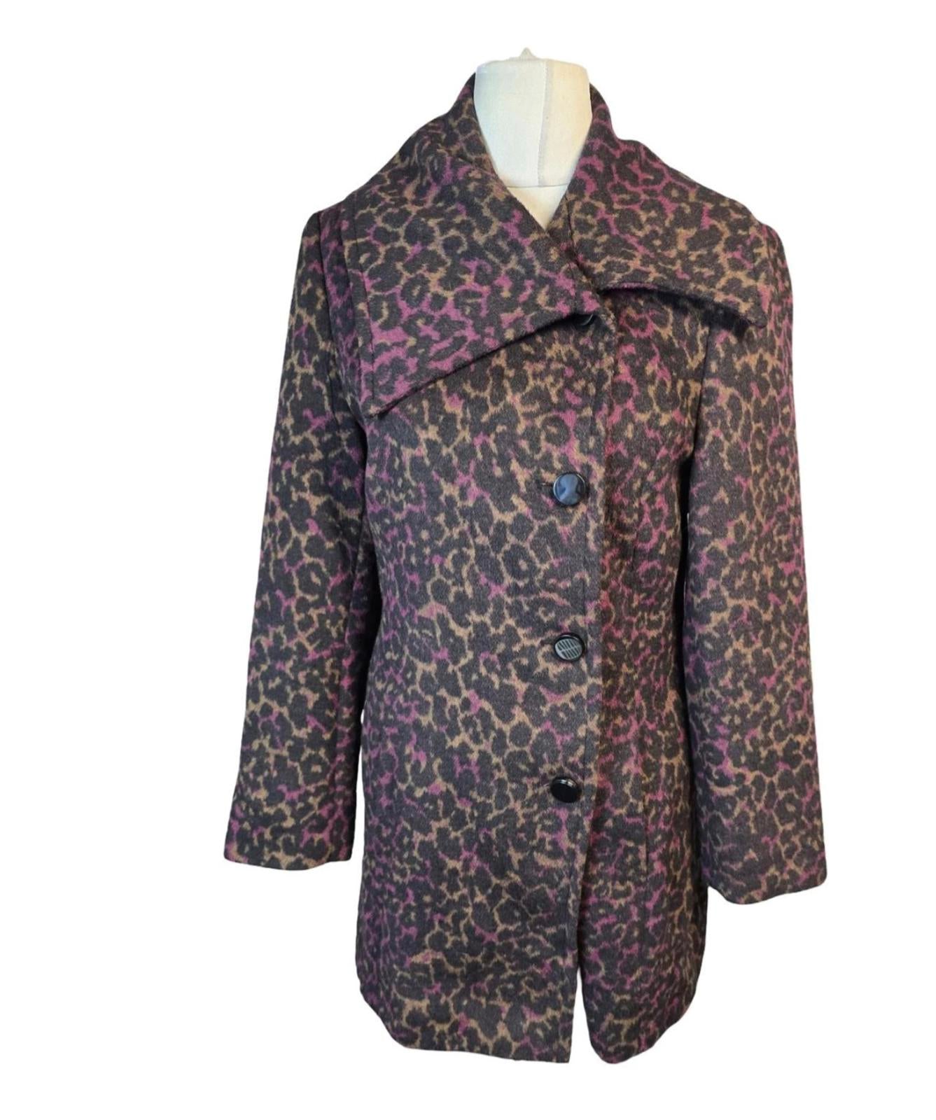 Klass Coat Purple Size 12 Animal Print Smart Causal