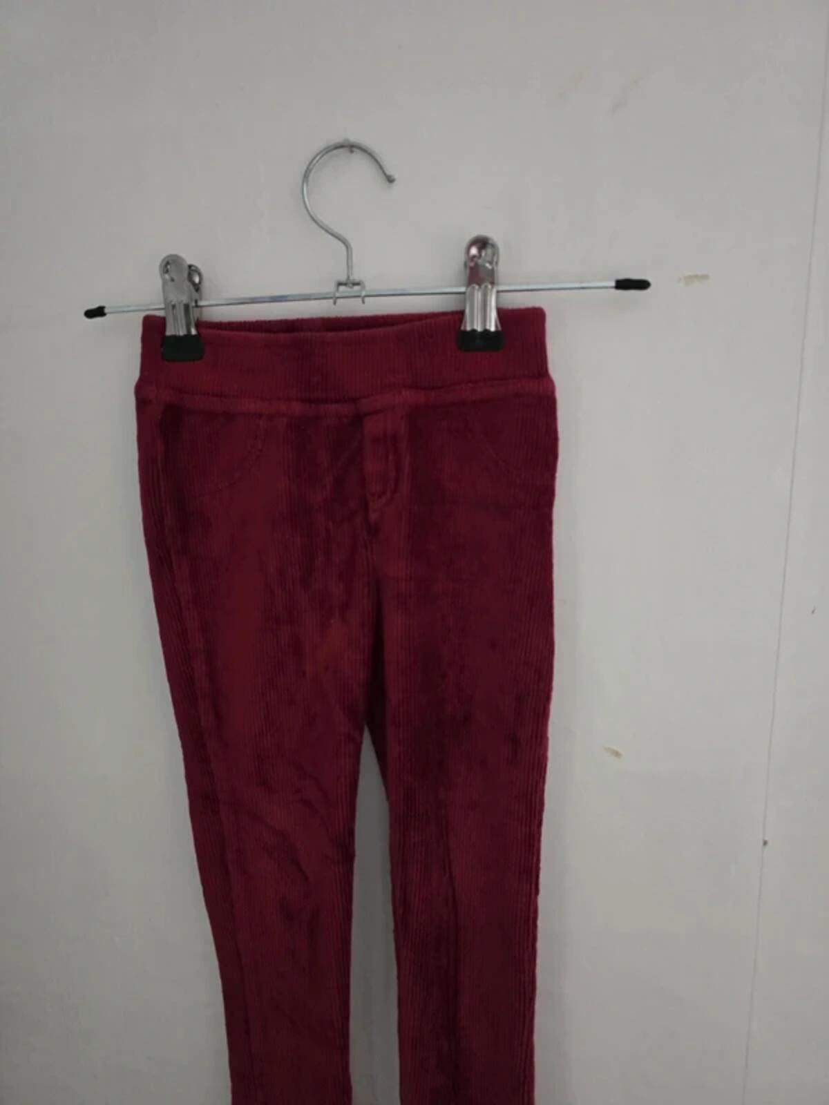 Nutmeg Girls Burgundy Ribbed Cotton Blend Leggings Age 2-3 Years