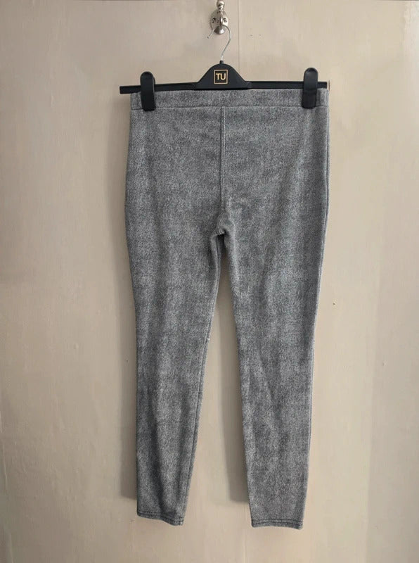Grey High-Waisted Skinny Leg Jeggings Large (Suits Size 8-10)