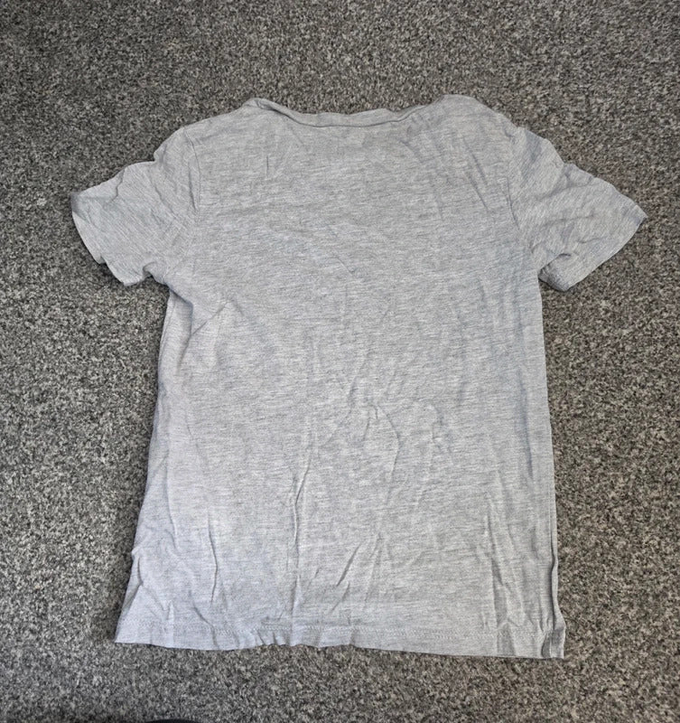 H&M Boys Light Grey Marl Plain Short Sleeve T-Shirt Age 6-8 Years