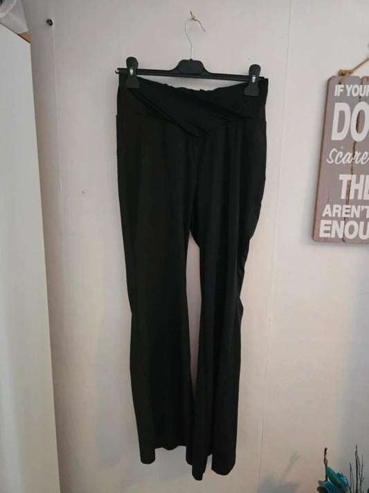 Shein Ladies Black Bodycon Flared Trousers Size L Size 10-12