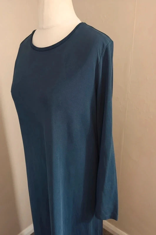 Next Navy Blue Long-Sleeved Side-Slit A-Line Maxi Dress Size 12