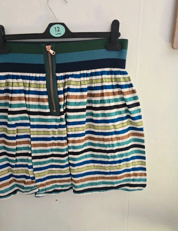 Isley Multicoloured Striped Mini Skirt Small Size 8 -10