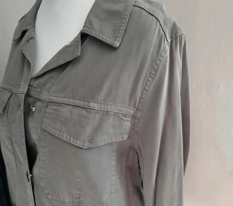 FatFace Khaki Green Lyocell Cotton Shacket Jacket  L Size 14-16